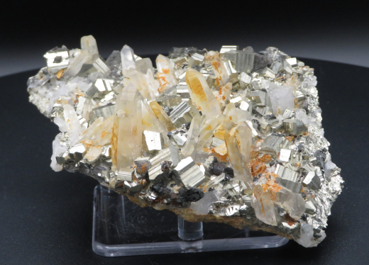 Pyrit mit Bergkristall + Galenit, 1A Qualität!, 278g, Sumatra / Indonesien
