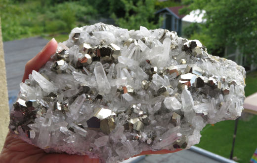Pyrit mit Bergkristall 1A Qualität!, 1236g, Sumatra / Indonesien