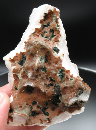 Seltener rosa Apophyllit auf Chalcedon 257g, Sakwa / Indien !!!