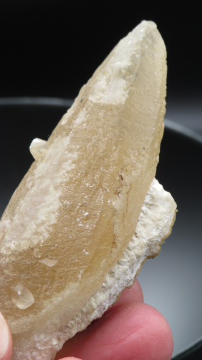 Calcit-Skalenoeder Einzelkristall auf Matrix 128g, Sakwa / Indien