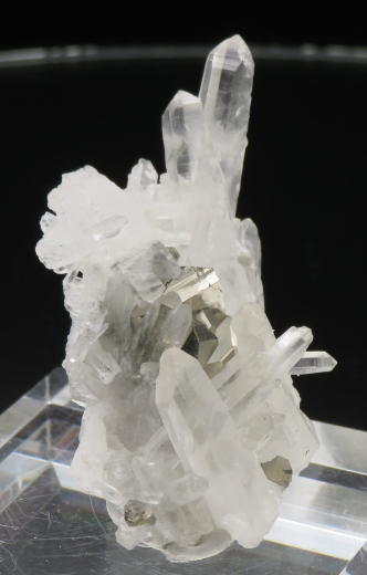 Pyrit mit Bergkristall Kleinstufe, Sumatra / Indonesien