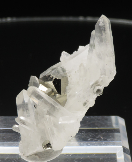 Pyrit mit Bergkristall Kleinstufe, Sumatra / Indonesien