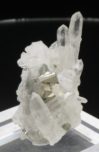 Pyrit mit Bergkristall Kleinstufe, Sumatra / Indonesien