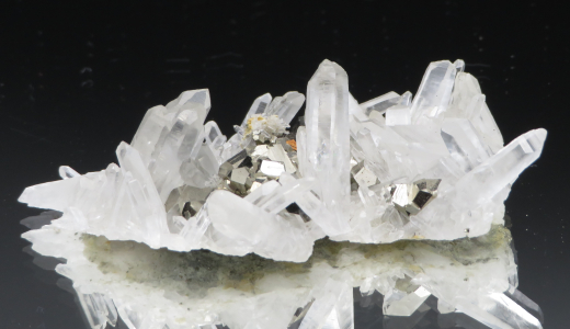 Pyrit mit Bergkristall Kleinstufe, Sumatra / Indonesien