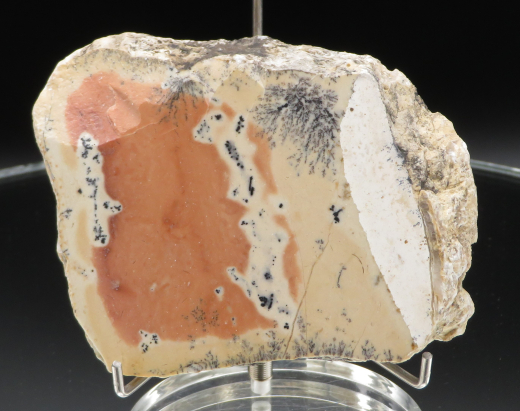 Farbklecks-Jaspis (orange) mit Dendriten 200g, Tangkuban / Indonesien