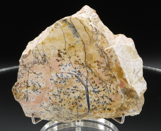 Farbklecks-Jaspis (rosa) mit Dendriten 246g, Tangkuban / Indonesien