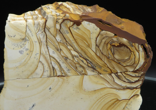 Landschaftsmarmor - Plattenkalk mit Dendriten, 296g, Solnhofen / Deutschland