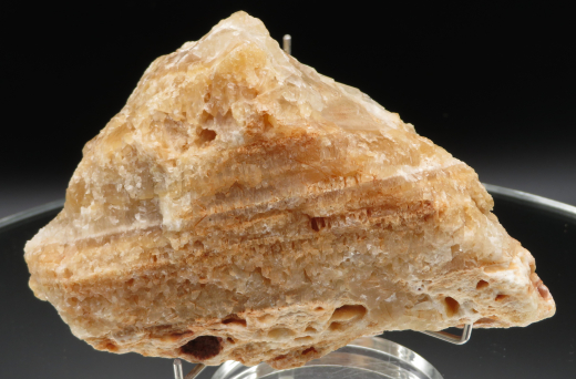 Calcit Sinterschichten poliertes Endstück, goldgelb 408g , Mallorca