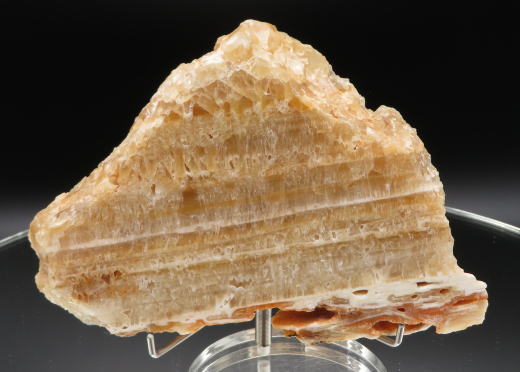 Calcit Sinterschichten goldgelb, polierte Scheibe 294g , Mallorca