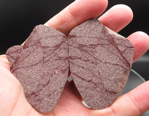 Brekzien Paar in violett/weißem Sandstein, Ostsee / Deutschland