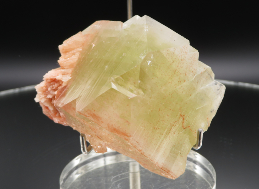 Großer Fluorapophylit Einzelkristall mit Stilbit 140g , Jamthi / Indien!