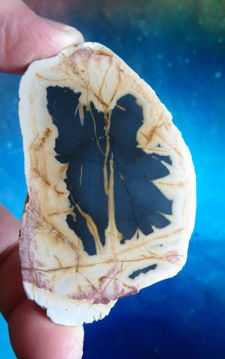 Jaspis Scheibe poliert, spektakuläre Zeichnung! Sumatra / Indonesien