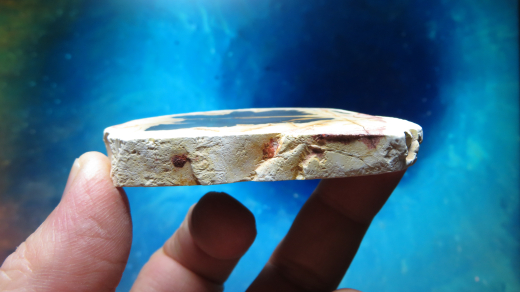 Jaspis Scheibe poliert, spektakuläre Zeichnung! Sumatra / Indonesien