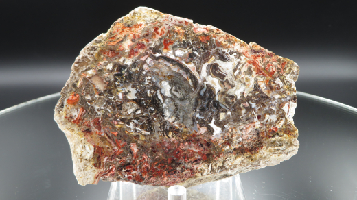 Jaspis Endstück poliert, spektakuläre Zeichnung! 304g, Sumatra / Indonesien