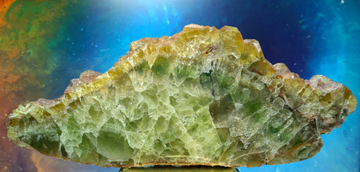 Große Fluorit Scheibe, poliert, 957g!, Wölsendorf / Deutschland!