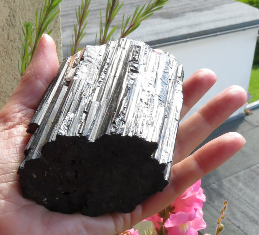 Schwarzer Turmalin Einzelkristall 628g, Minas Gerais / Brasilien, 1A Qualität!