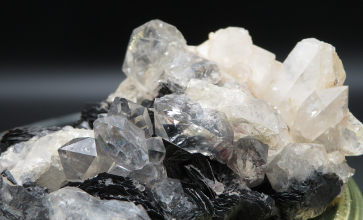 Quarz auf Sphalerit, Shuikoushan - Hunan / China