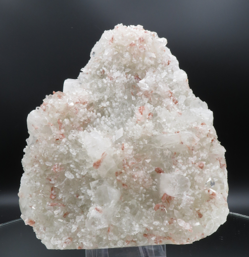 Museumsstufe roter Heulandit + weißer Prehnit auf Apophylit, 1752g, Puna /Indien