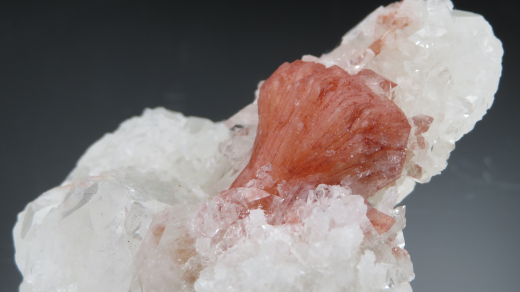 Rotes Heulanditbündel auf Apophylit 78g , Puna / Indien!