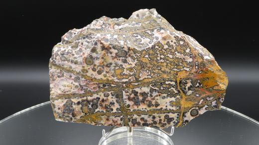 Rhyolith Leopardenjaspis Scheibe, 339g, Mexiko