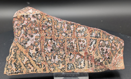 Rhyolith Leopardenjaspis Scheibe, 298g, Mexiko
