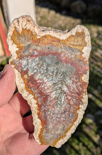 Moosachat Endstück, 330g, multicolor extraordinary!!! Sumatra / Indonesien