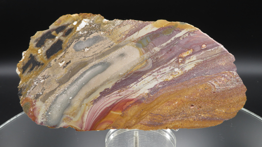 Buntes Jaspis Endstück mit versteinertem Holz, 545g, Sumatra / Indonesien