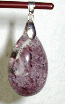 Silber Anhänger Landschaftsquarz mit violettem Chalcedon