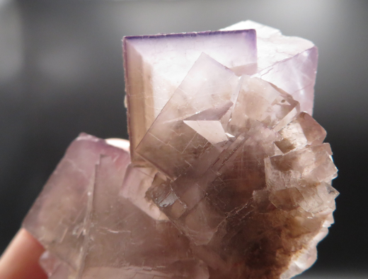 Fluorit, transparent violettrote Phantom-Würfel, Anhui-Provinz/China, 1A Qualität!
