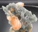 Oranger Stilbit auf graublauem Chalcedon-Stalaktiten , Indien, RRR!!!