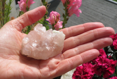 Seltener rosa Apophyllit auf Chalcedon 60g, Sakwa / Indien !!!