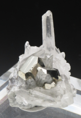 Pyrit mit Bergkristall Kleinstufe, Sumatra / Indonesien