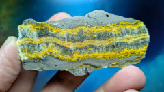 Realgar-Calcit Eclipse Bumblebee-Jaspis (1), Jawa/Indonesien