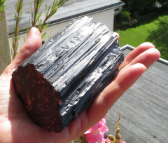 Schwarzer Turmalin Einzelkristall 628g, Minas Gerais / Brasilien, 1A Qualität!